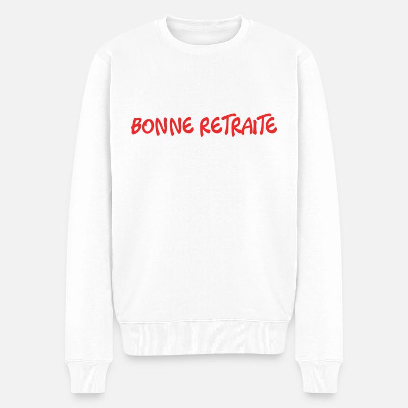 RETRAITE. RETRAITE. RETRAITEE. RETRAITE - Pull Premium bio Homme - blanc