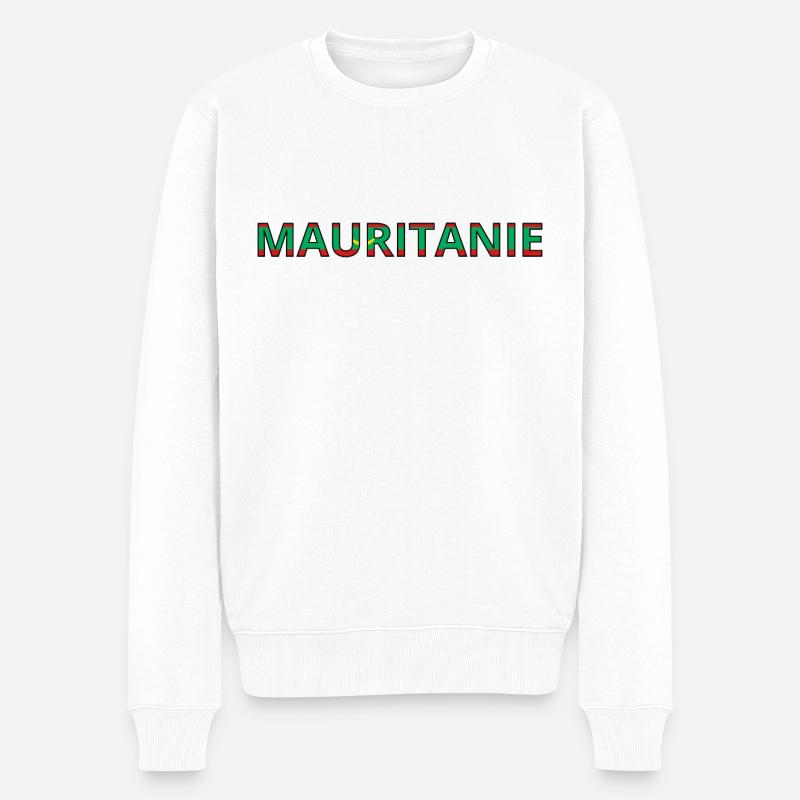 Flagge von Mauretanien - Männer Premium Bio Pullover - Weiß