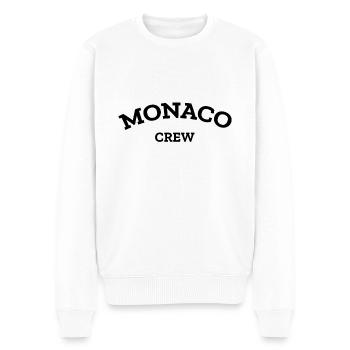 Monaco Crew - Monte Carlo - Mer Méditerranée - Pull Premium bio Homme - blanc - Devant - Thijin (182cm)
