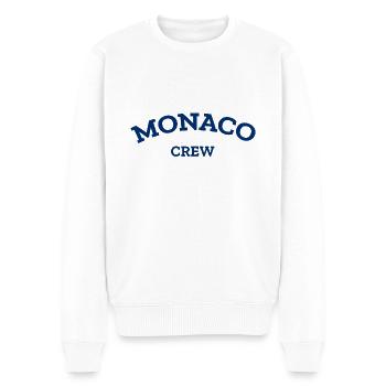Monaco Crew - Monte Carlo - Mer Méditerranée - Pull Premium bio Homme - blanc - Devant - Thijin (182cm)