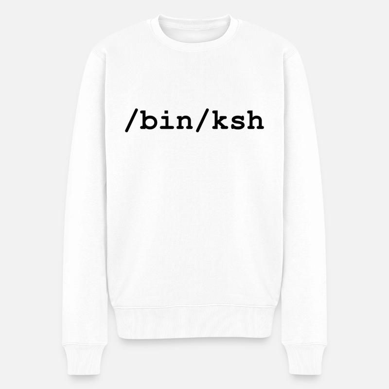 KornShell - /bin/ksh - Männer Premium Bio Pullover - Weiß