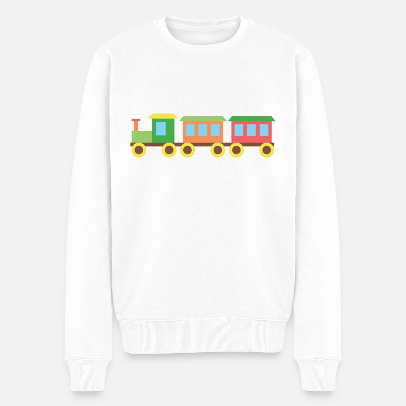 Spielzeug Zug - Männer Premium Bio Pullover - Weiß
