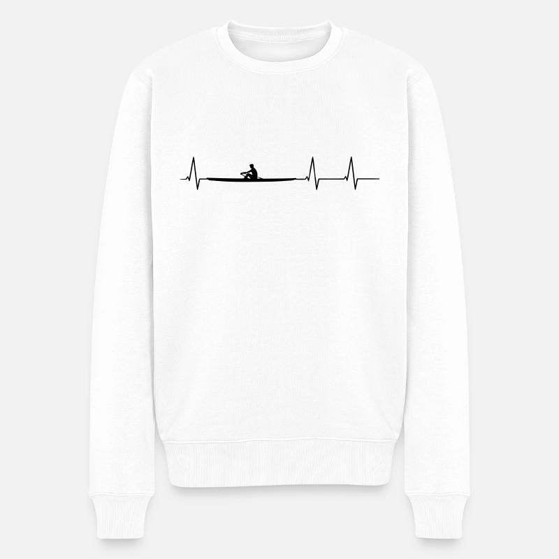 EKG-roning - Økologisk premium-sweatshirt til mænd - hvid
