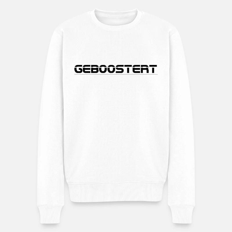 Geboostert schwarz - Männer Premium Bio Pullover - Weiß