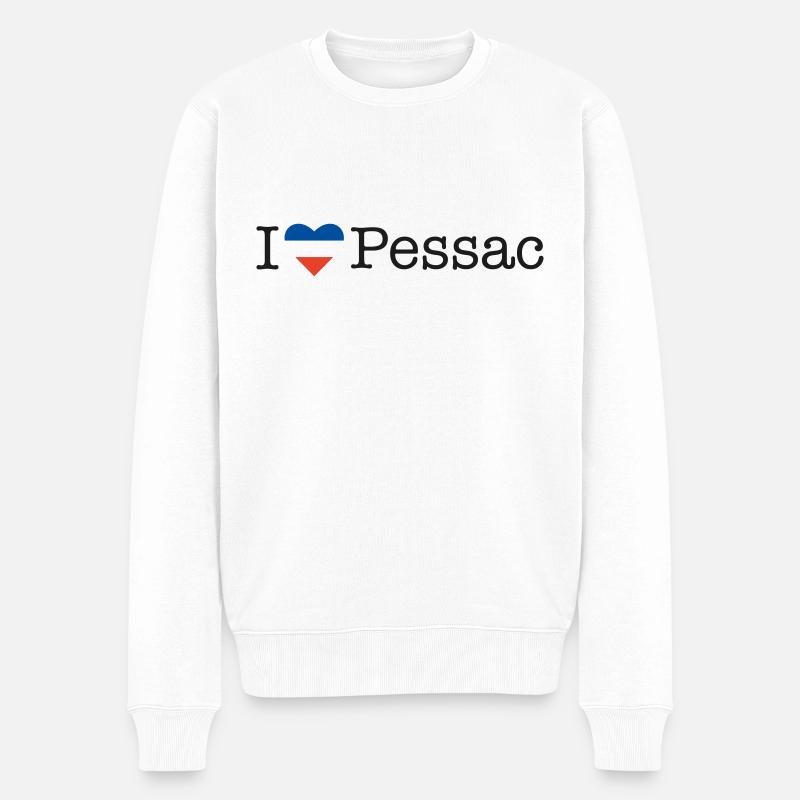 I love Pessac - Männer Premium Bio Pullover - Weiß