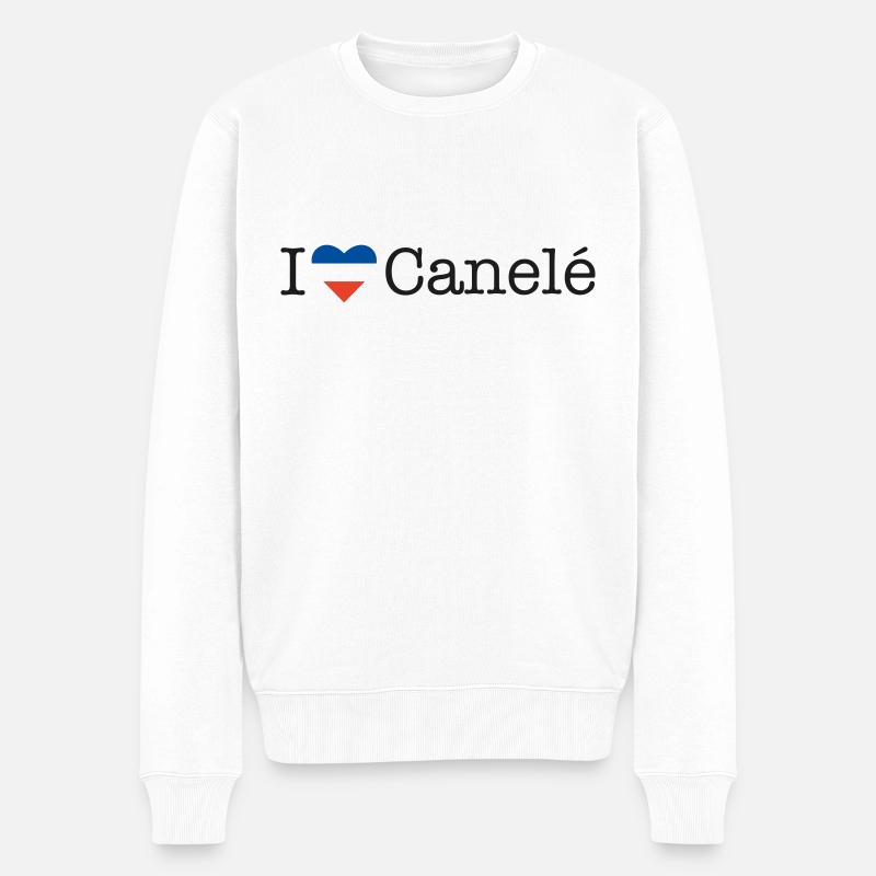 I love Canelé - Männer Premium Bio Pullover - Weiß
