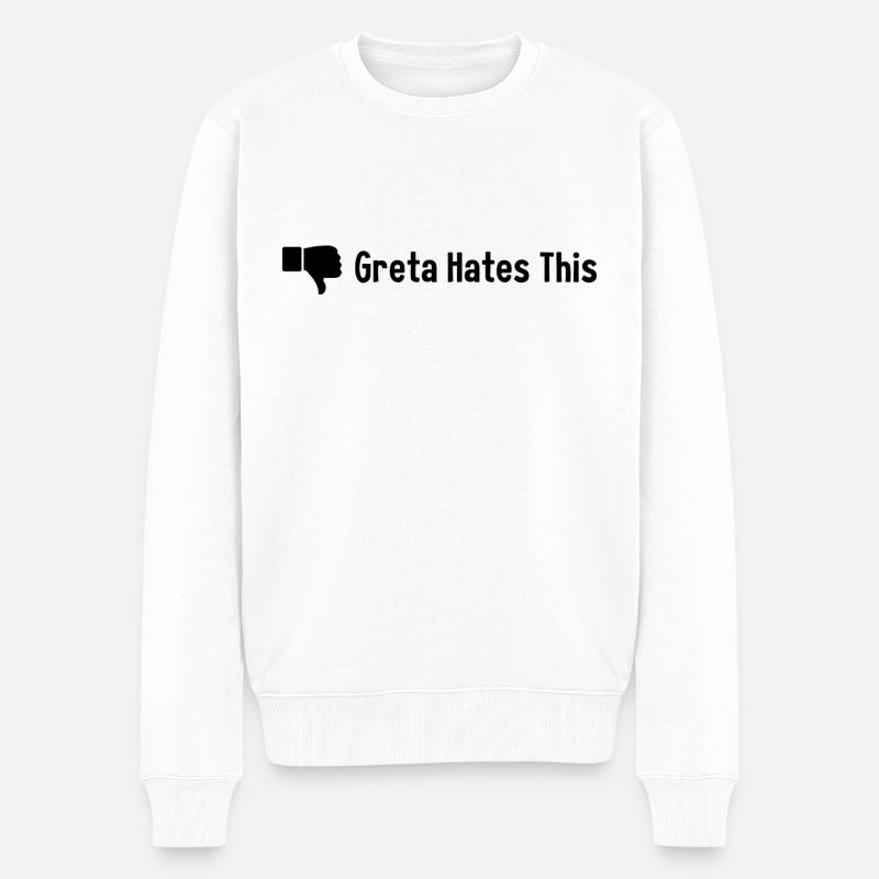 Greta hates This - Pull Premium bio Homme - blanc