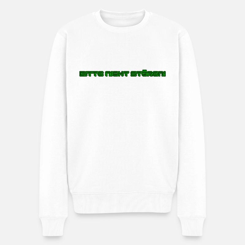 Bitte nicht stören Ruhe bitte - Männer Premium Bio Pullover - Weiß