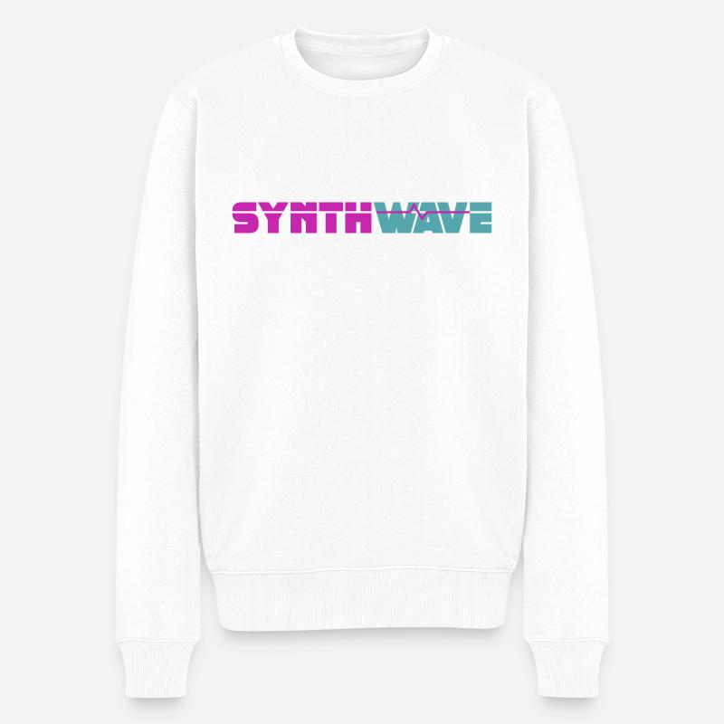 Synthwave - Pull Premium bio Homme - blanc