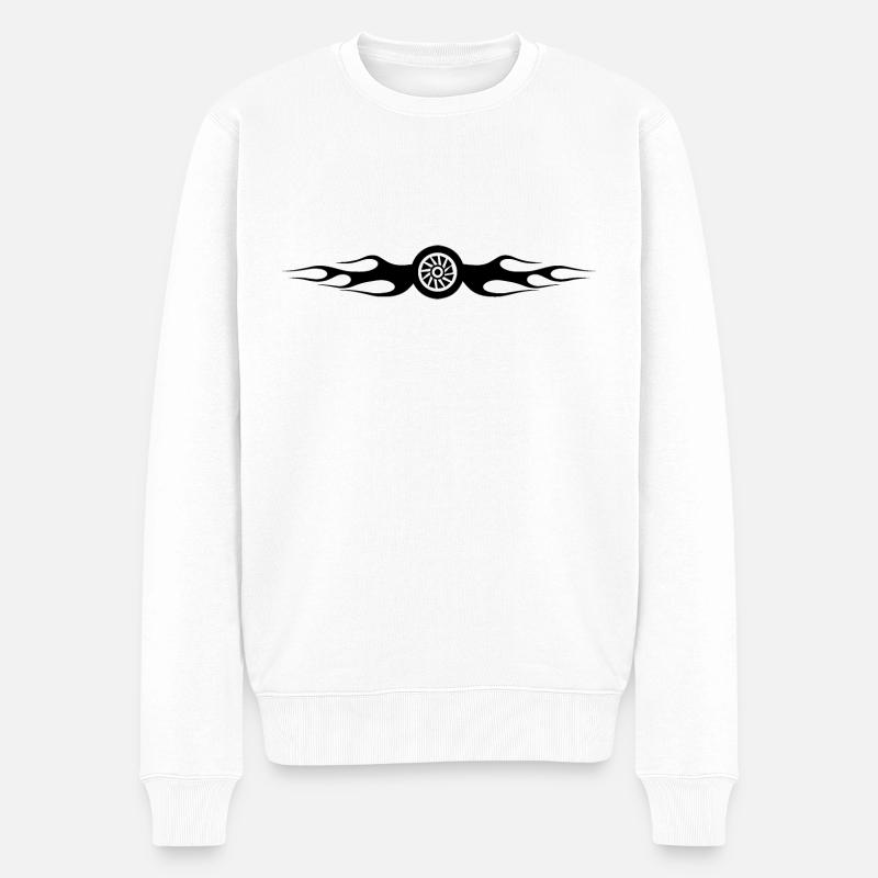 Feuerreifen Design - Männer Premium Bio Pullover - Weiß
