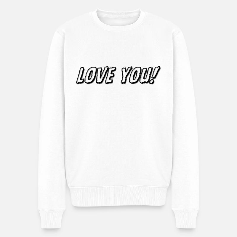 Je t’aime - Pull Premium bio Homme - blanc