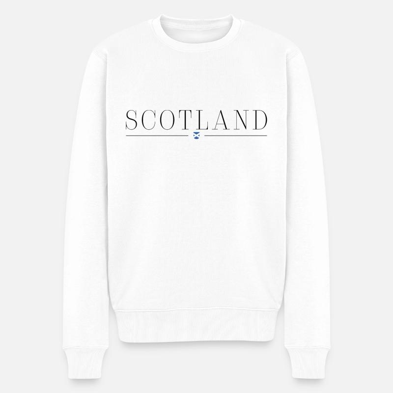 Ich liebe Schottland - Männer Premium Bio Pullover - Weiß