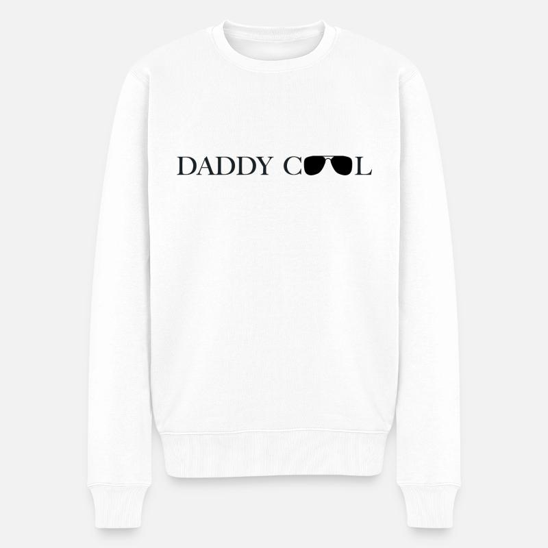 Daddy Cool - ideale Geschenk für den coolen Papa - Männer Premium Bio Pullover - Weiß