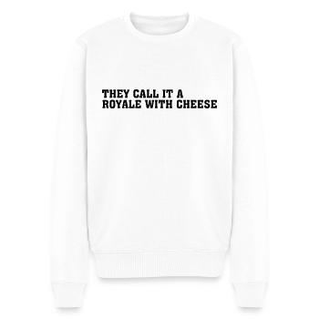 Sie nennen es ein Royale mit Käse Film Zitat - Männer Premium Bio Pullover - Weiß - Vorne - Thijin (182cm)