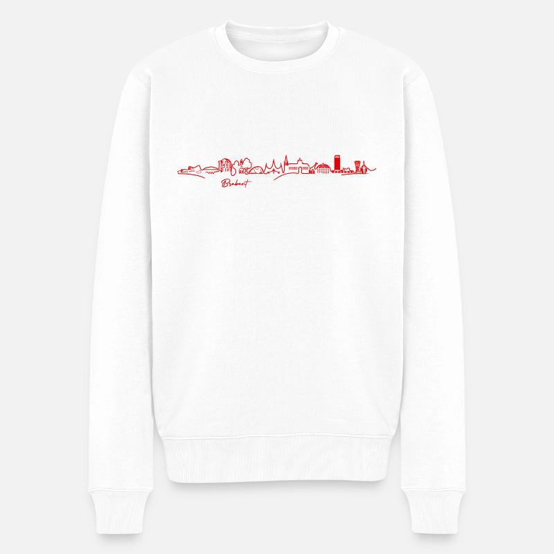 Skyline Brabant - ROT (Mehrfarbiger Vektor) - Männer Premium Bio Pullover - Weiß