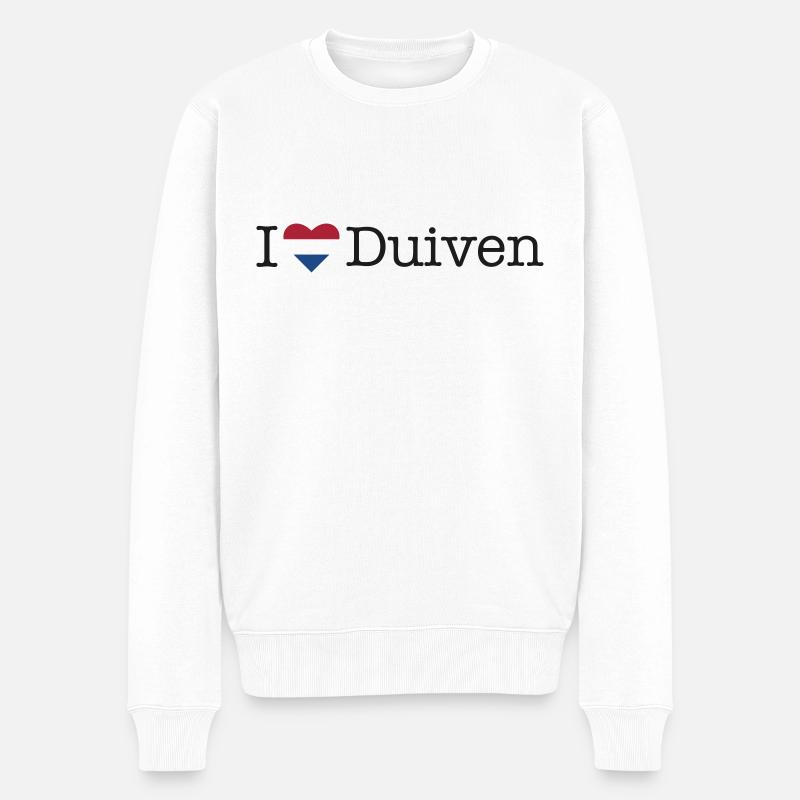 I love Duiven - Männer Premium Bio Pullover - Weiß
