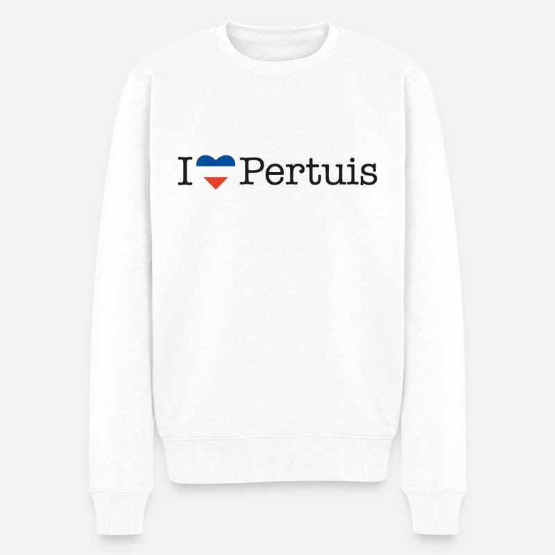 I love Pertuis - Männer Premium Bio Pullover - Weiß