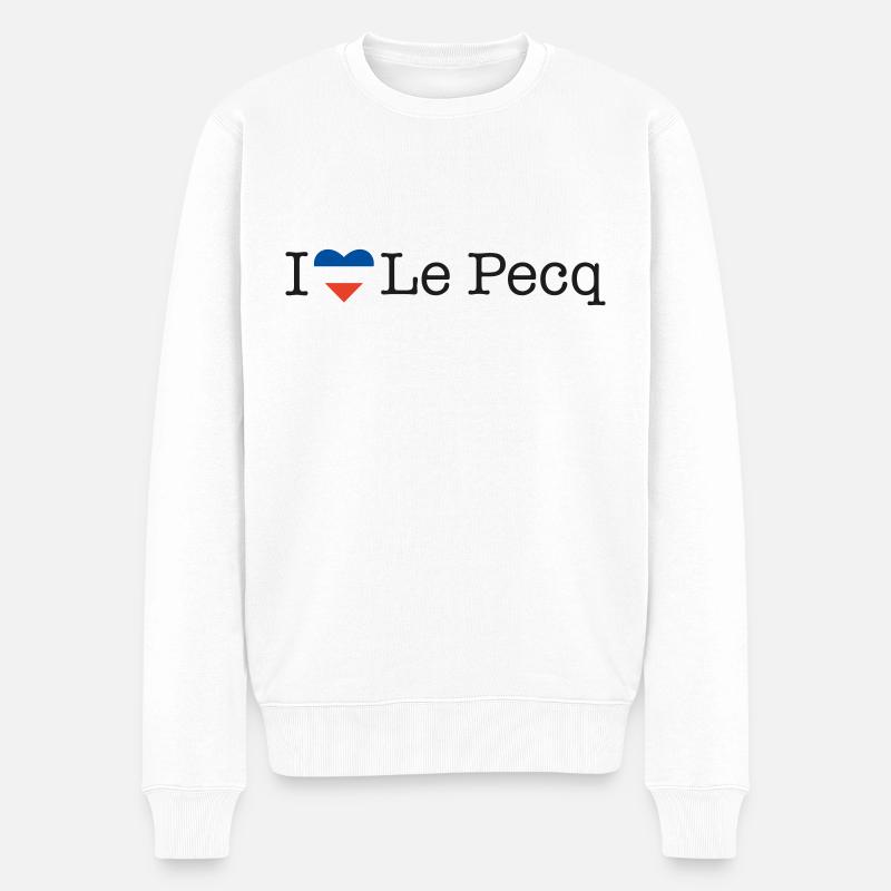 I love Le Pecq - Männer Premium Bio Pullover - Weiß