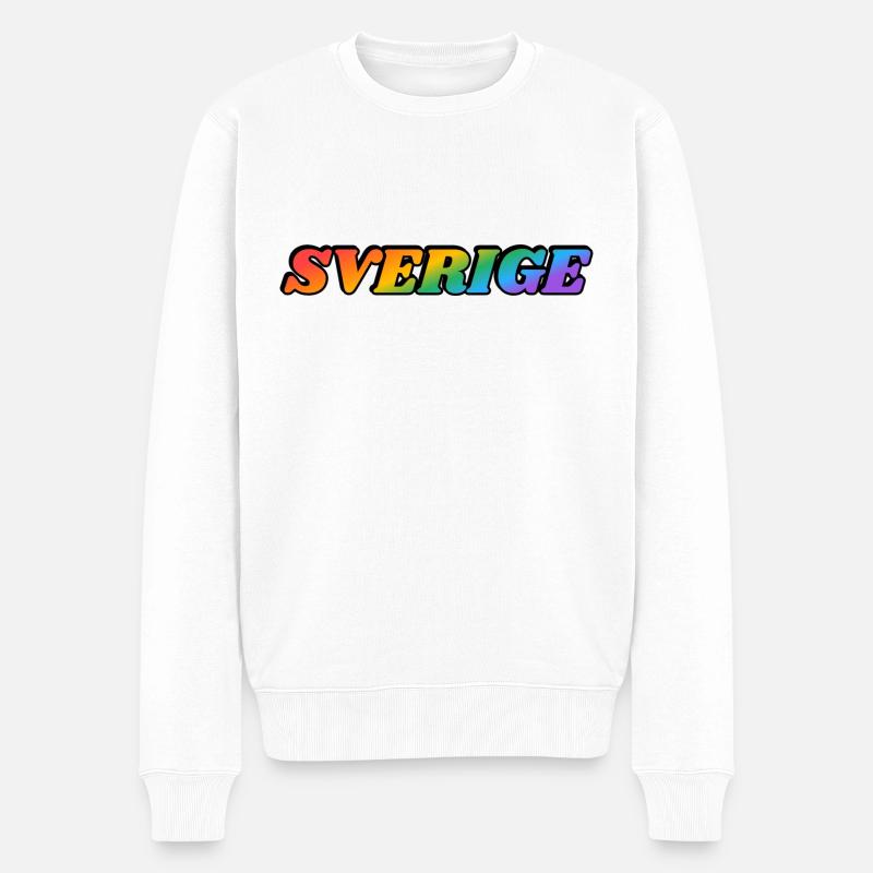 Schwules Schweden Sverige - Männer Premium Bio Pullover - Weiß