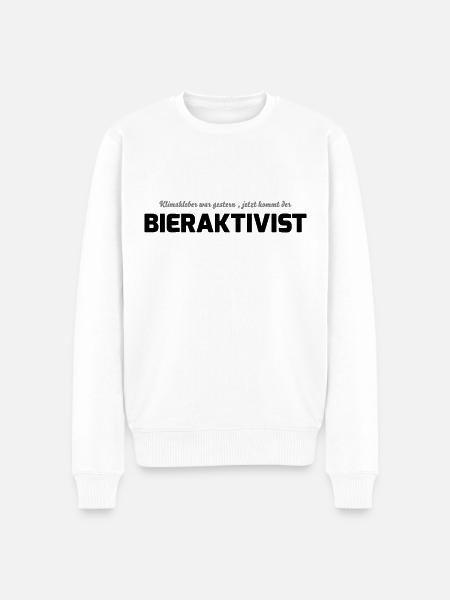 Klimakleber - Bieraktivist - Männer Premium Bio Pullover - Weiß