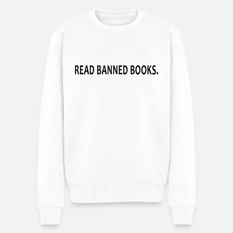 Black Read Banned Books - Männer Premium Bio Pullover - Weiß