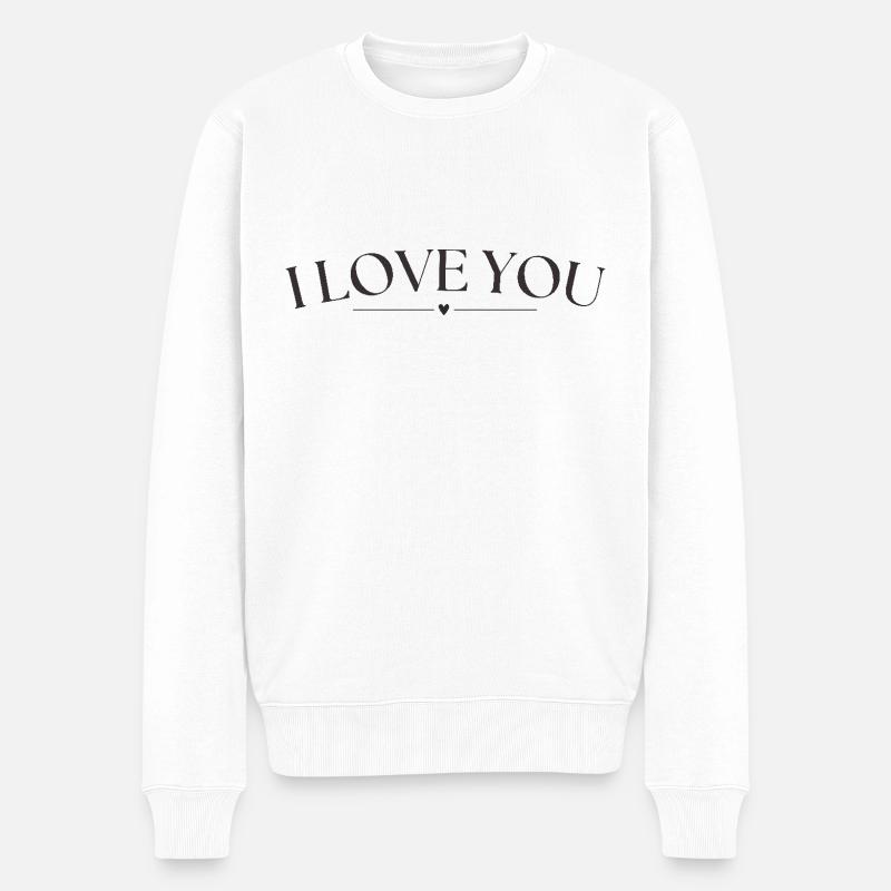 Je t’aime - Pull Premium bio Homme - blanc