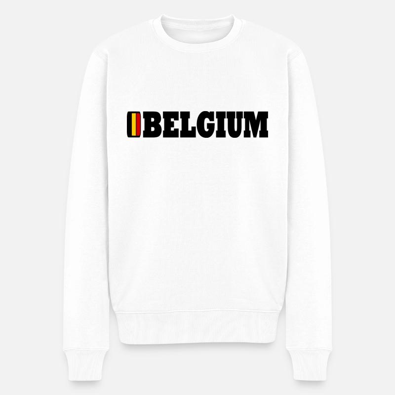 Belgien - Männer Premium Bio Pullover - Weiß