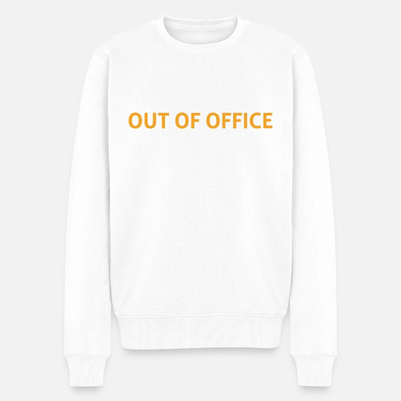 Out of office - Männer Premium Bio Pullover - Weiß