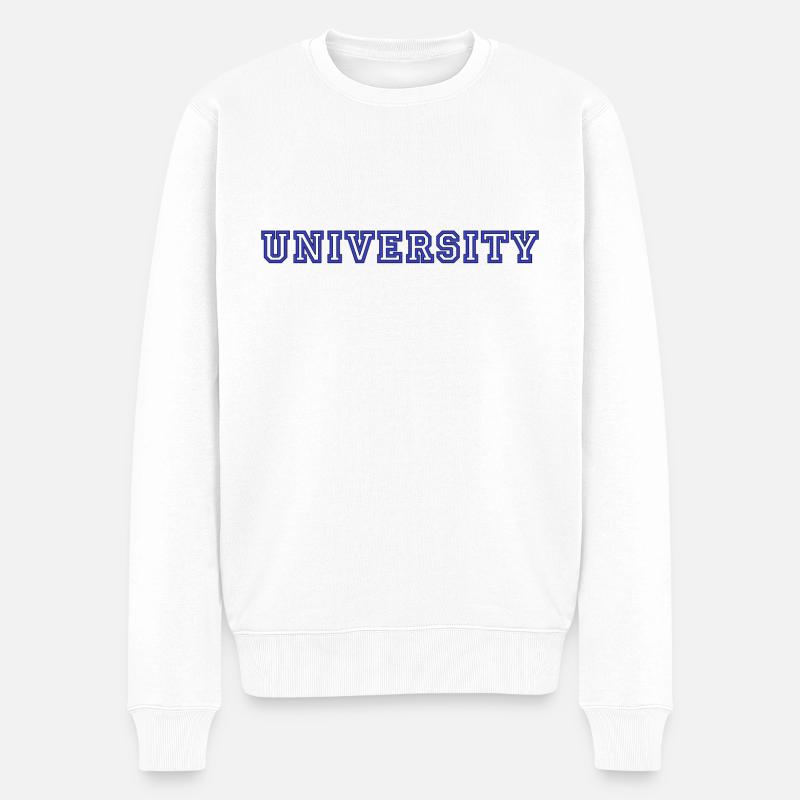 University - Männer Premium Bio Pullover - Weiß