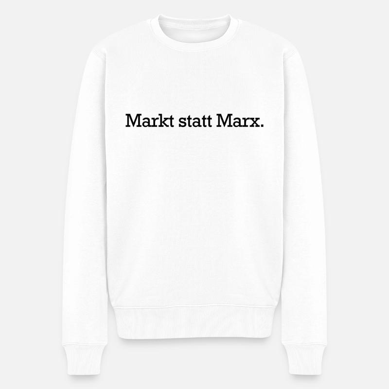 Markt statt Marx. - Männer Premium Bio Pullover - Weiß