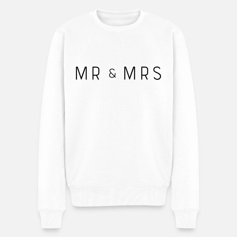 Mr and Mrs - Männer Premium Bio Pullover - Weiß