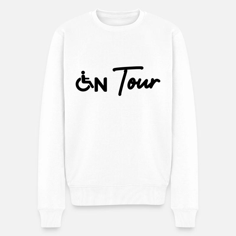 On Tour Rollstuhl Behindert - Männer Premium Bio Pullover - Weiß