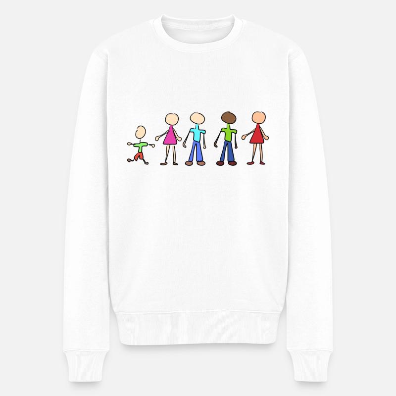 Familie Menschen - Männer Premium Bio Pullover - Weiß