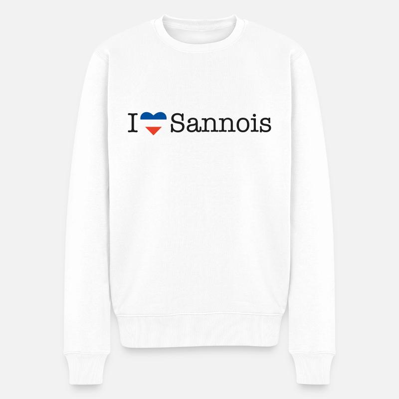 I love Sannois - Männer Premium Bio Pullover - Weiß