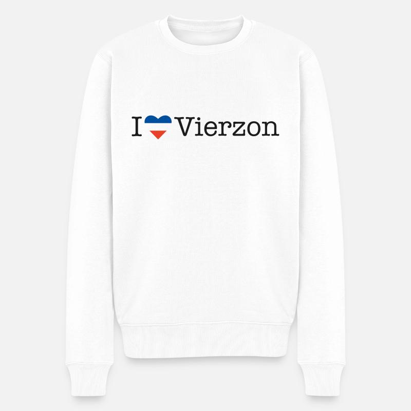 I love Vierzon - Männer Premium Bio Pullover - Weiß