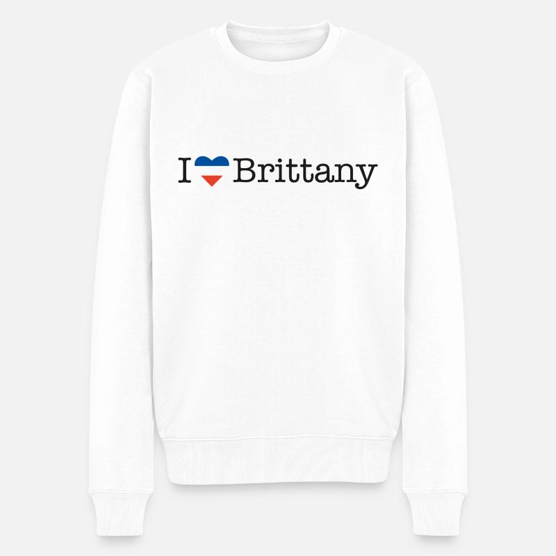 I love Brittany - Männer Premium Bio Pullover - Weiß