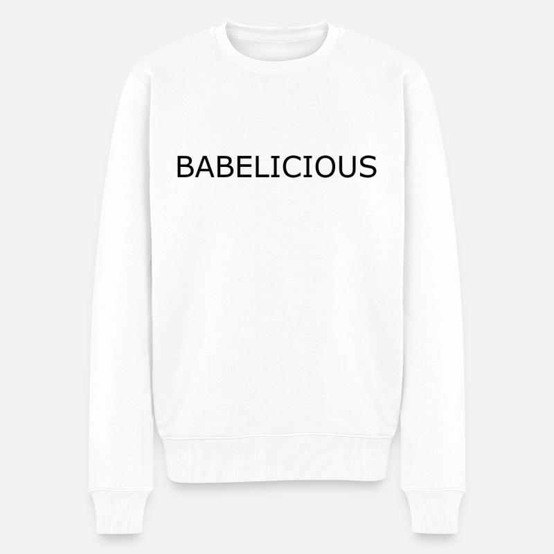 Babelicious schwarz - Männer Premium Bio Pullover - Weiß