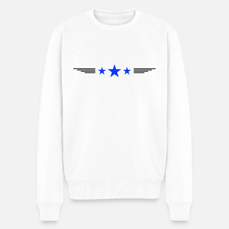 Stars - Männer Premium Bio Pullover - Weiß