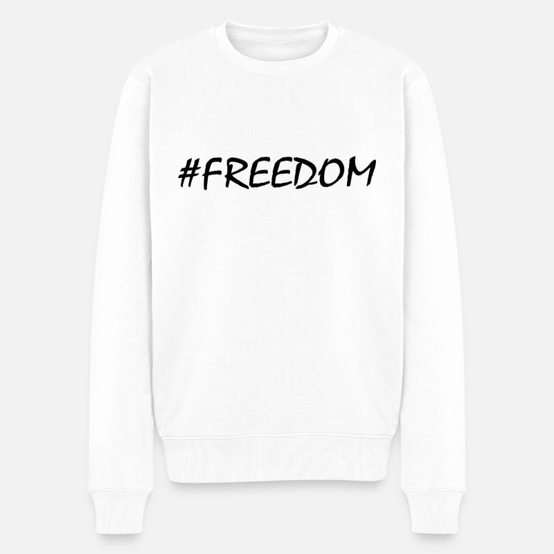 Freedom - Männer Premium Bio Pullover - Weiß