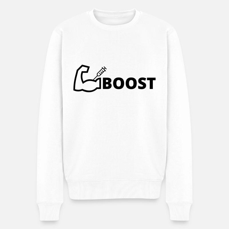 Boost geboostert - Männer Premium Bio Pullover - Weiß
