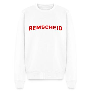 Remscheid Slogan - Deutschland - NRW - Männer Premium Bio Pullover - Weiß - Vorne - Thijin (182cm)