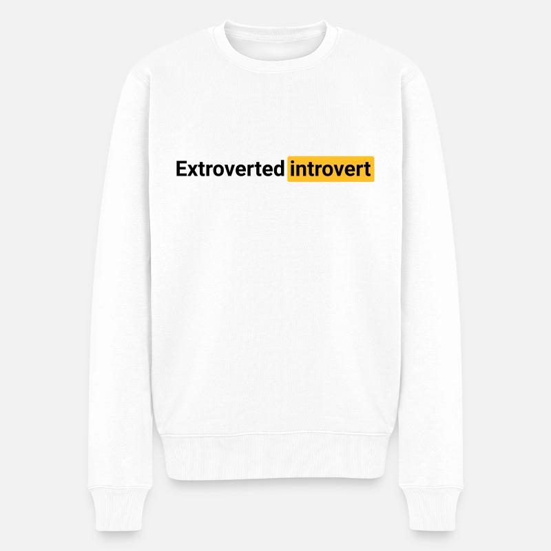 Introverti extraverti (noir) - Pull Premium bio Homme - blanc