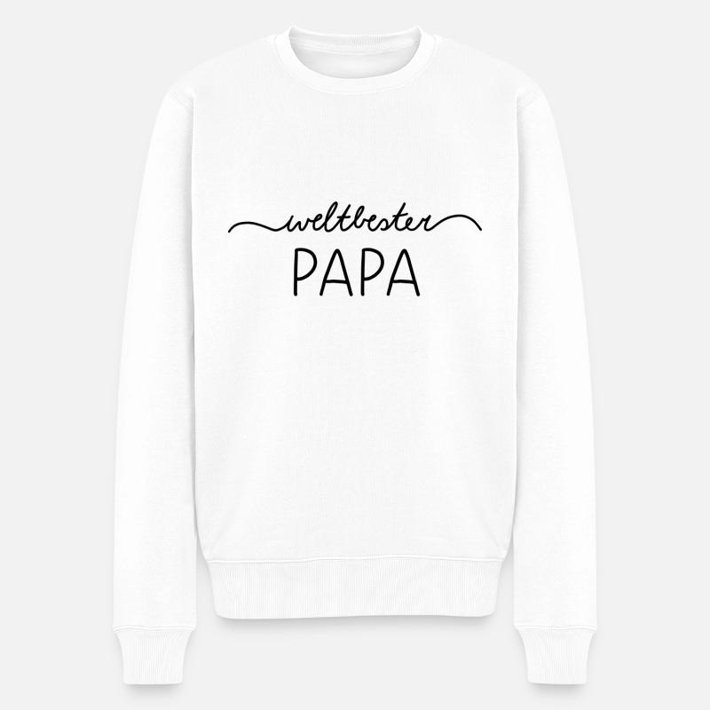 Weltbester Papa - Männer Premium Bio Pullover - Weiß