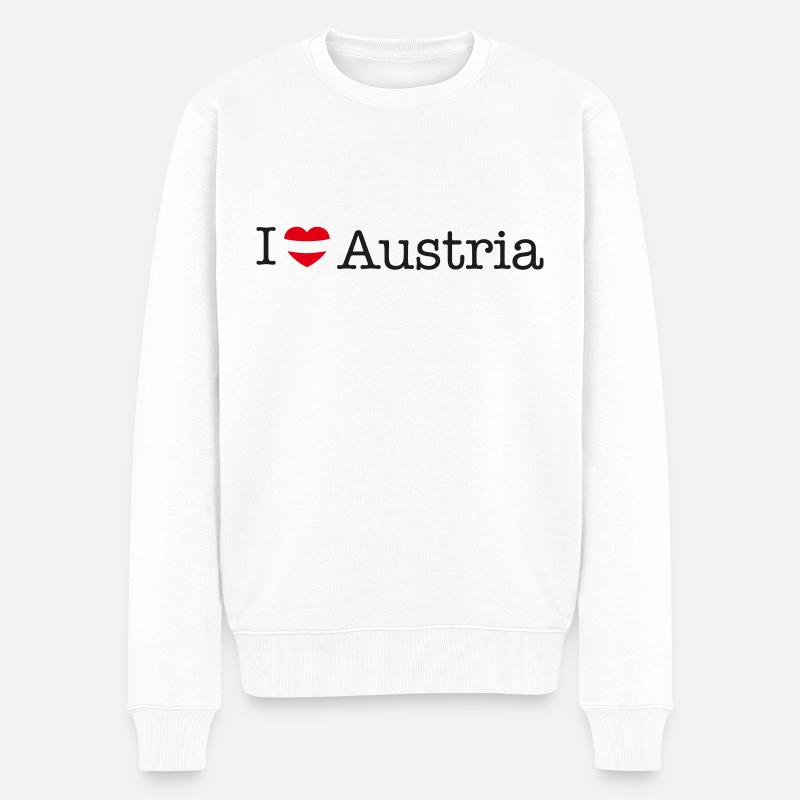 I love Austria - Männer Premium Bio Pullover - Weiß