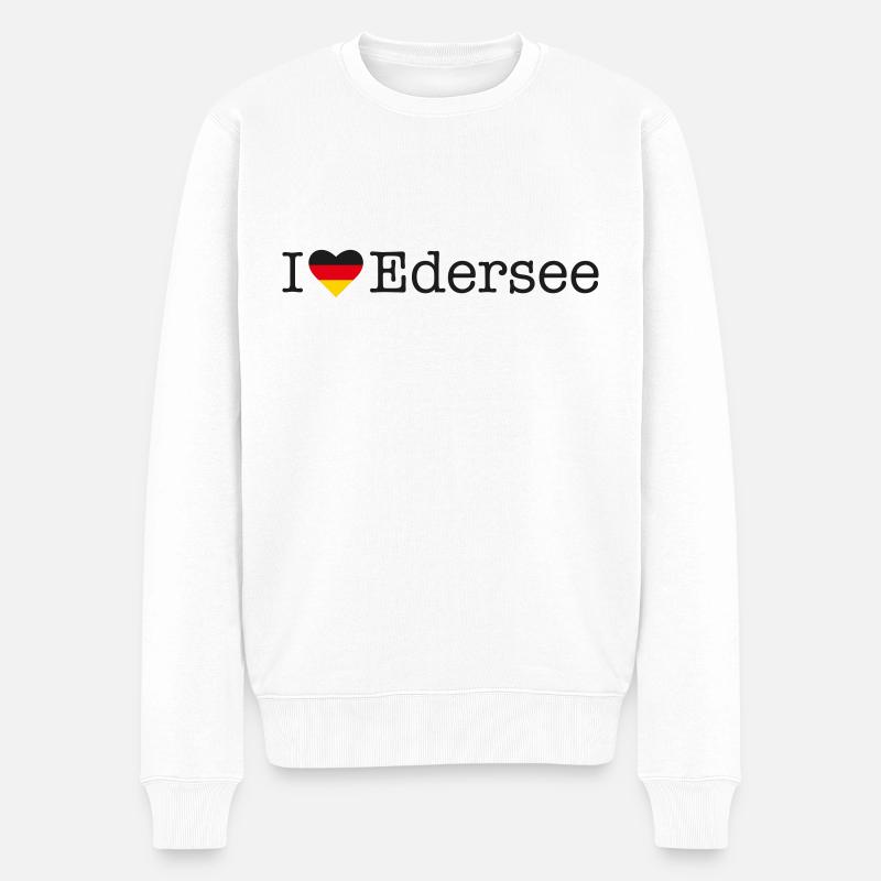 I love Edersee - Männer Premium Bio Pullover - Weiß