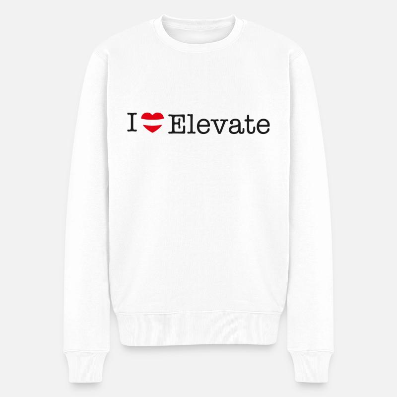 I love Elevate - Männer Premium Bio Pullover - Weiß