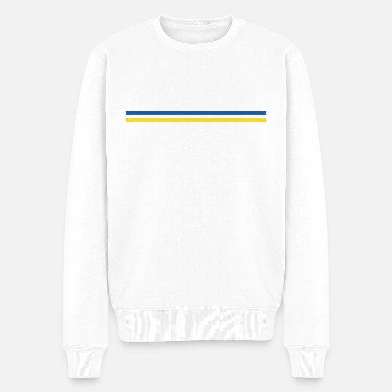 Trait ou drapeau Ukraine - Pull Premium bio Homme - blanc