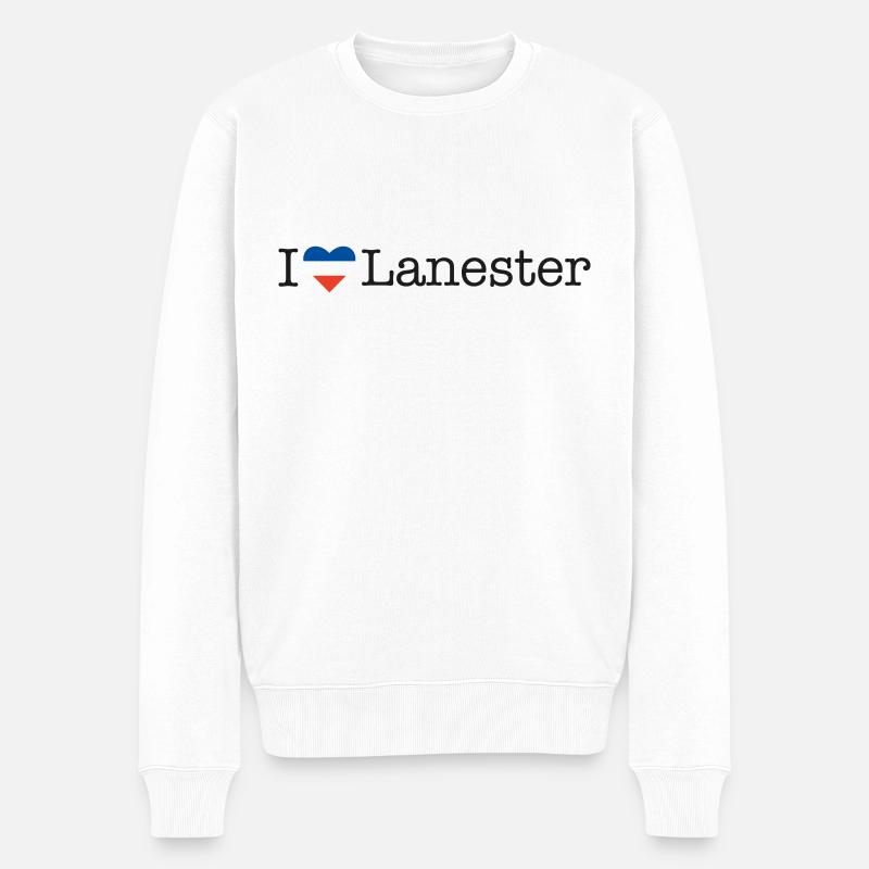 I love Lanester - Männer Premium Bio Pullover - Weiß