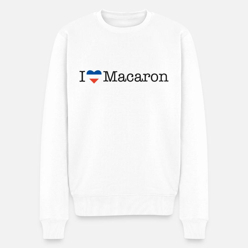 I love Macaron - Männer Premium Bio Pullover - Weiß