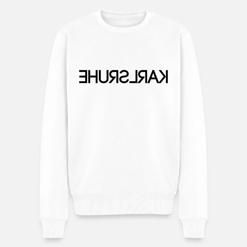 Karlsruhe - seitenverkehrt - Männer Premium Bio Pullover - Weiß